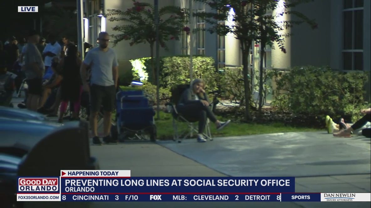 Why are there long lines at Orlando Social Security Office?